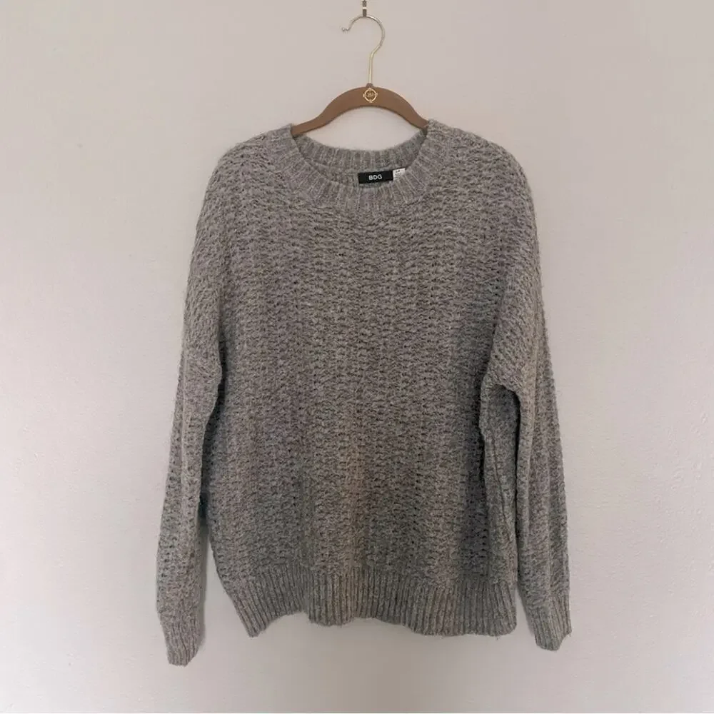 Grey Chunky Knit Cozy Sweater by BDG